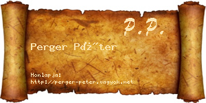 Perger Péter névjegykártya