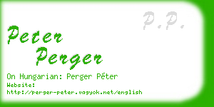 peter perger business card